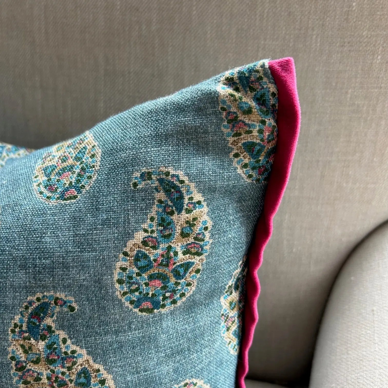 G P & J Baker Patola Paisley Cushion FABRIC HOUSE