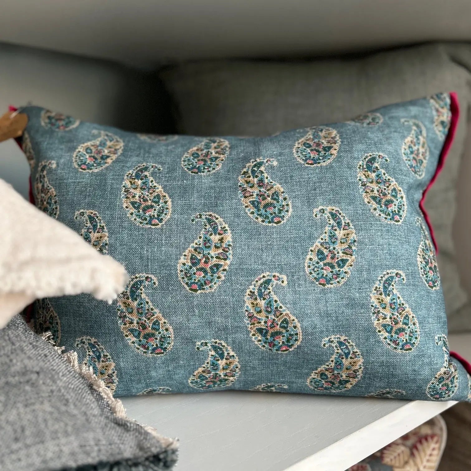 G P & J Baker Patola Paisley Cushion FABRIC HOUSE