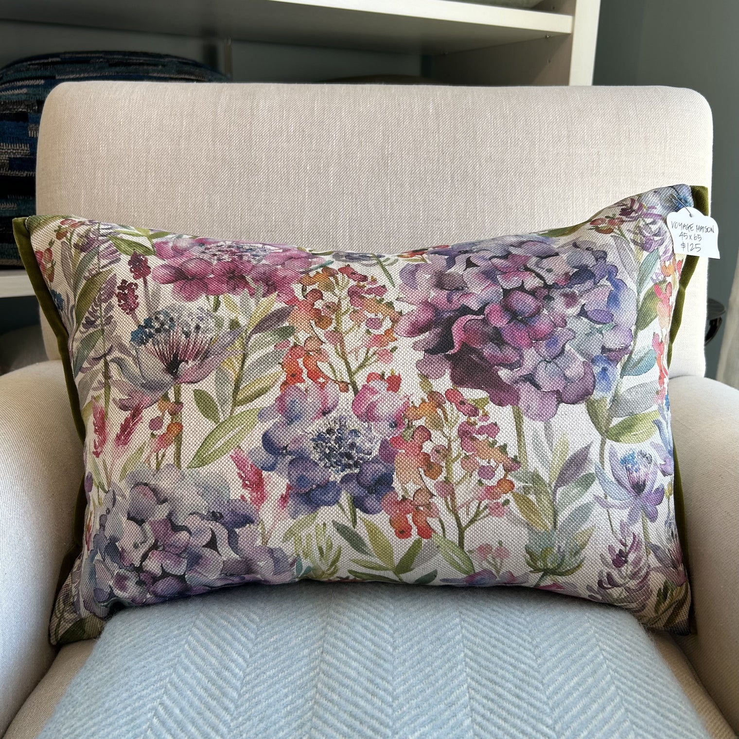 Voyage Hydrangea Cushion 45x66cm FABRIC HOUSE