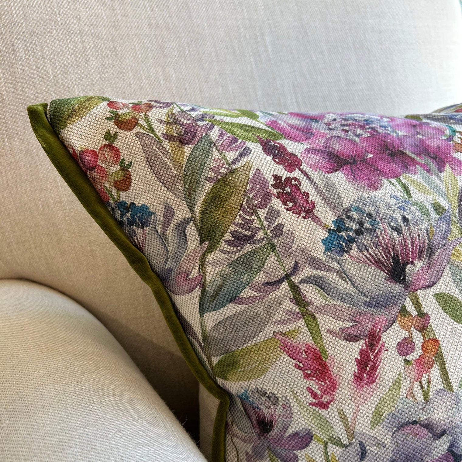 Voyage Hydrangea Cushion 45x66cm FABRIC HOUSE