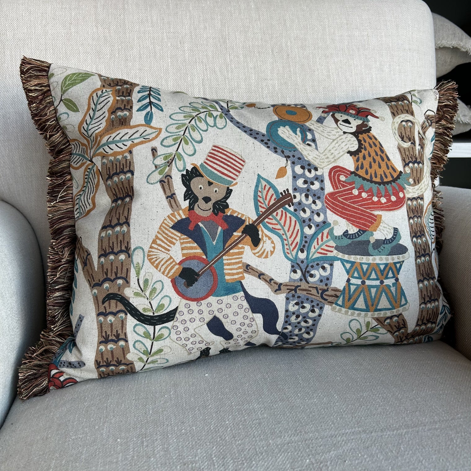 Monkey Orchestra Cushion FABRIC HOUSE