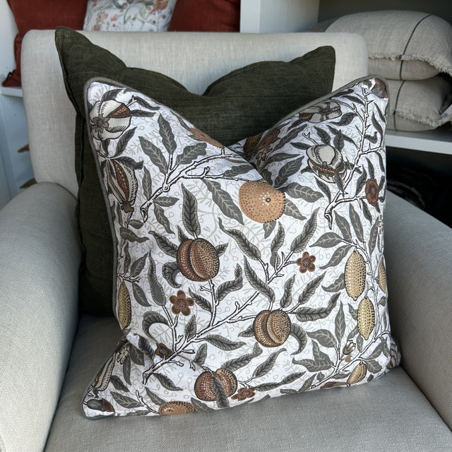William Morris Fruit Flax Cushion FABRIC HOUSE