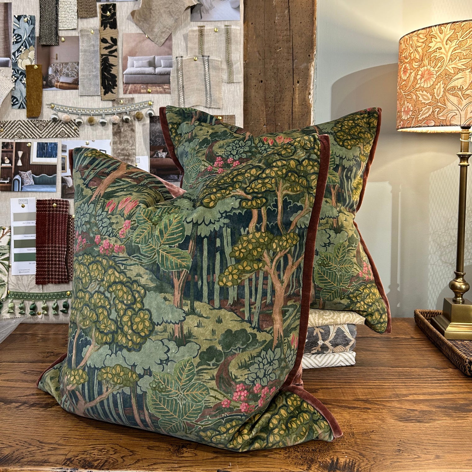 GP& J Baker Ruskin Velvet Cushion FABRIC HOUSE