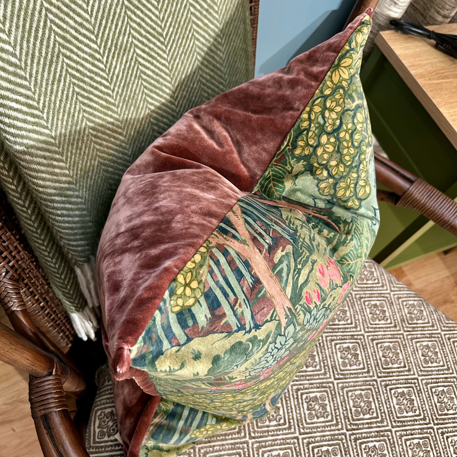 GP& J Baker Ruskin Velvet Cushion FABRIC HOUSE