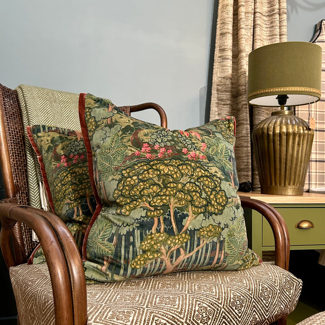 GP& J Baker Ruskin Velvet Cushion FABRIC HOUSE