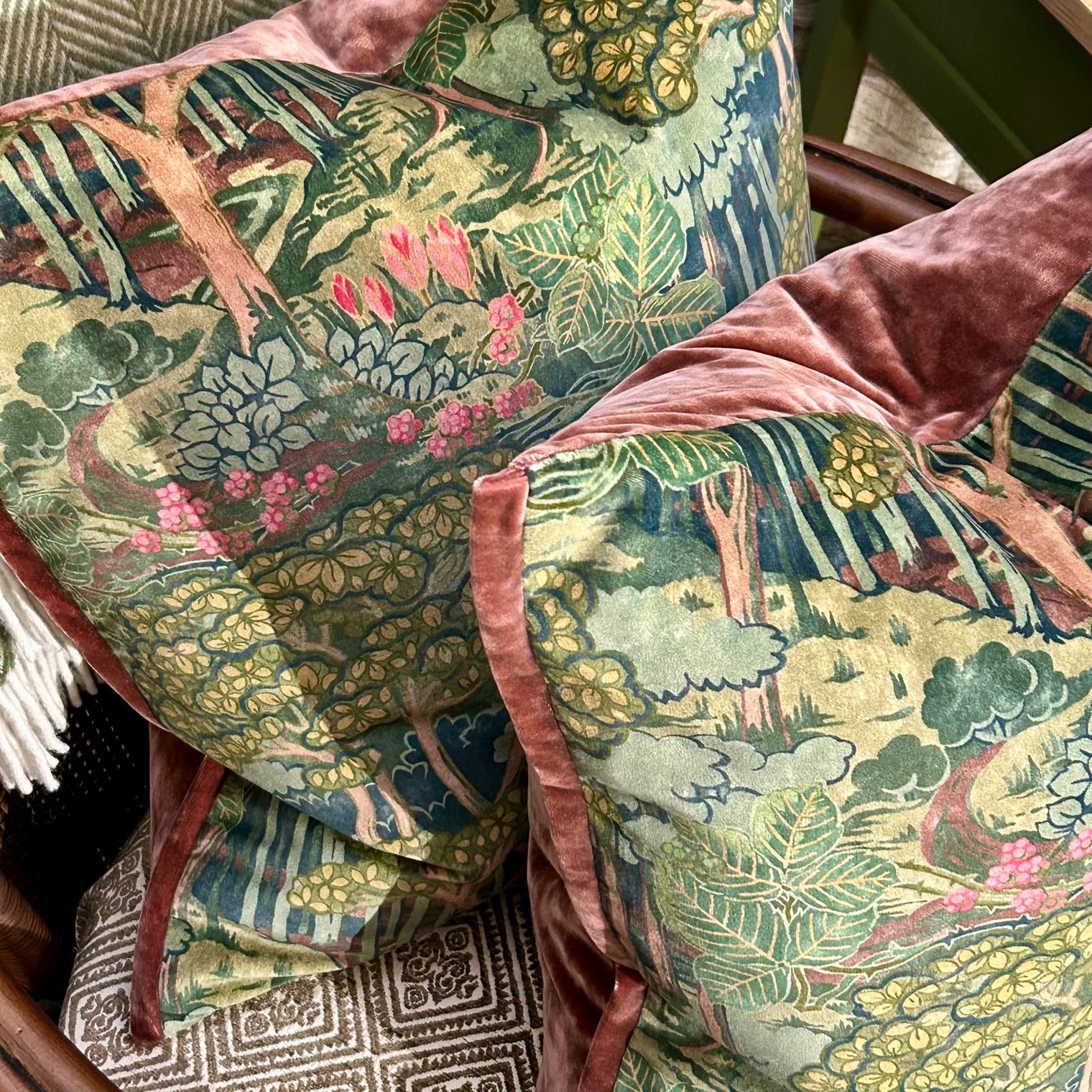 GP& J Baker Ruskin Velvet Cushion FABRIC HOUSE