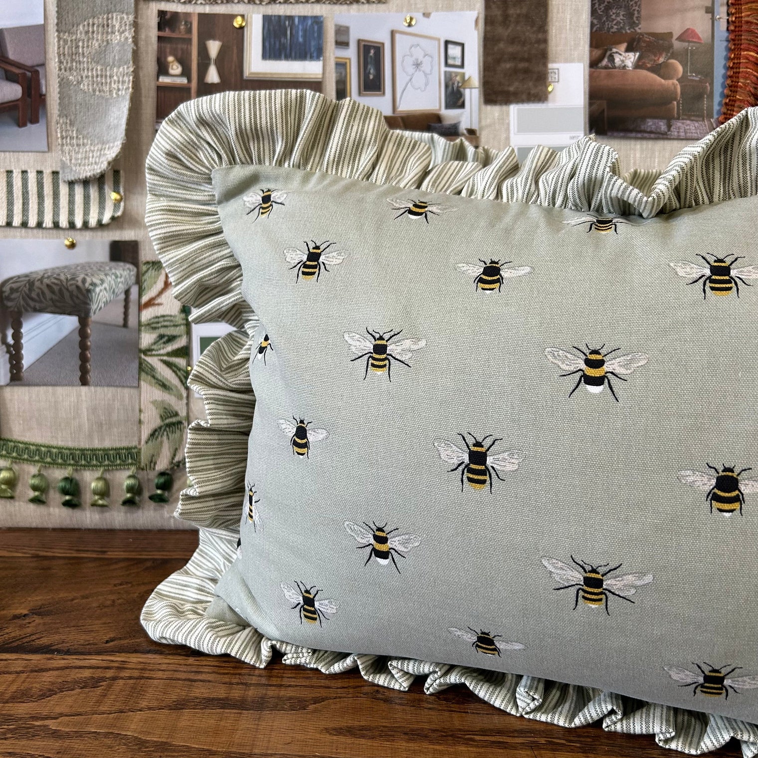 Ruffle Bee Cushion FABRIC HOUSE
