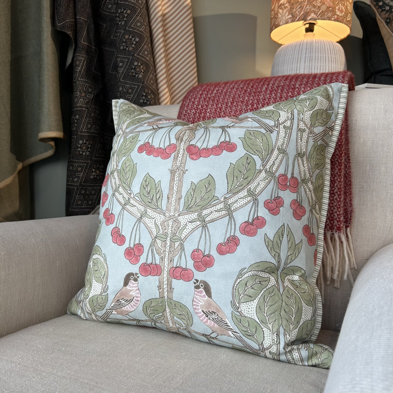 GP&J Baker Birds & Cherries Cushion Not specified