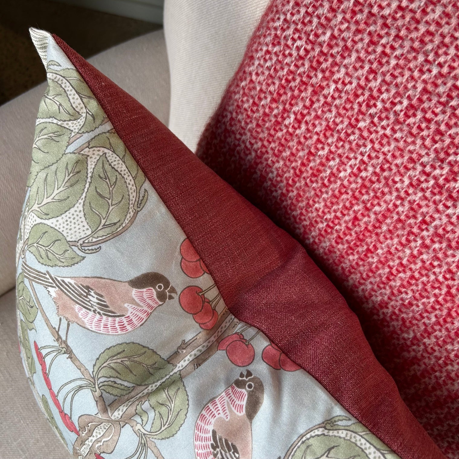GP&J Baker Birds & Cherries Cushion Not specified