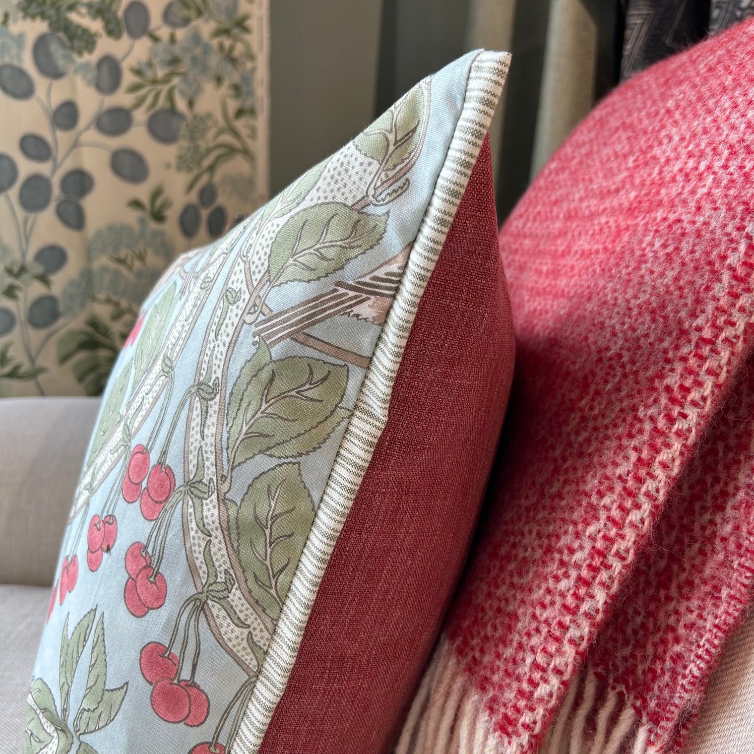 GP&J Baker Birds & Cherries Cushion Not specified