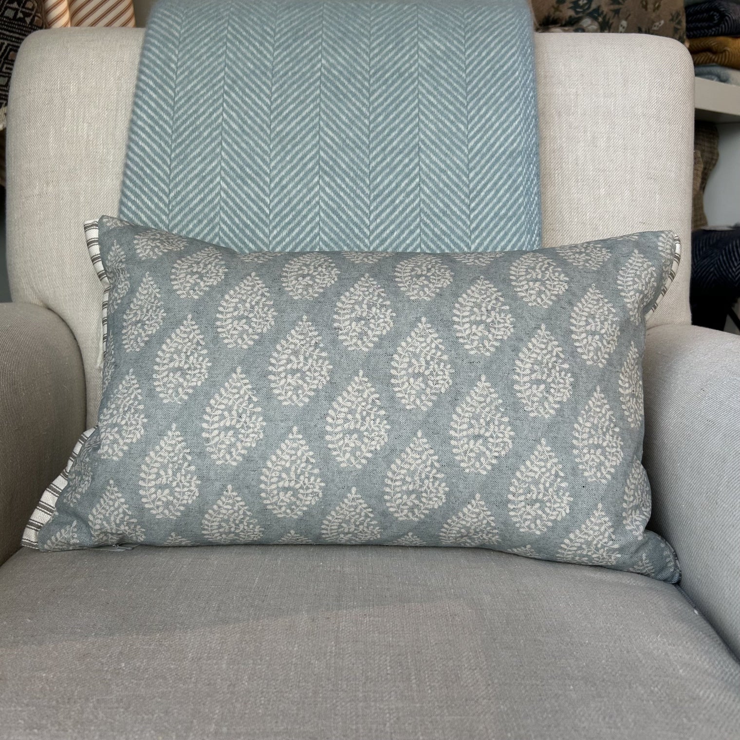 'Bagru' Azure Cushion Not specified
