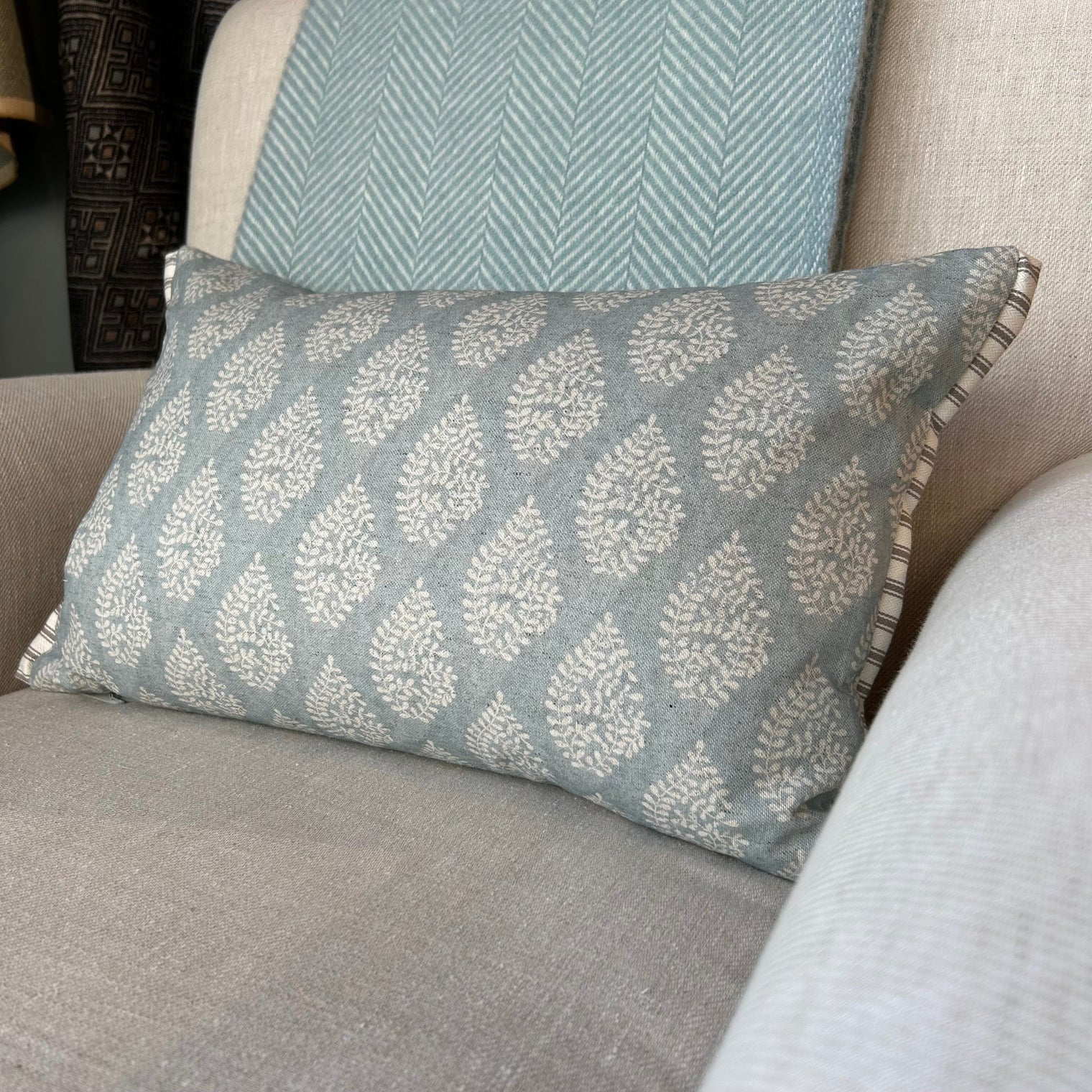 'Bagru' Azure Cushion Not specified