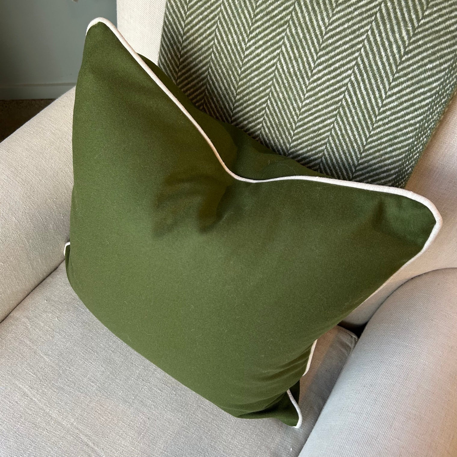 Green Wool Felt Cushion Not specified