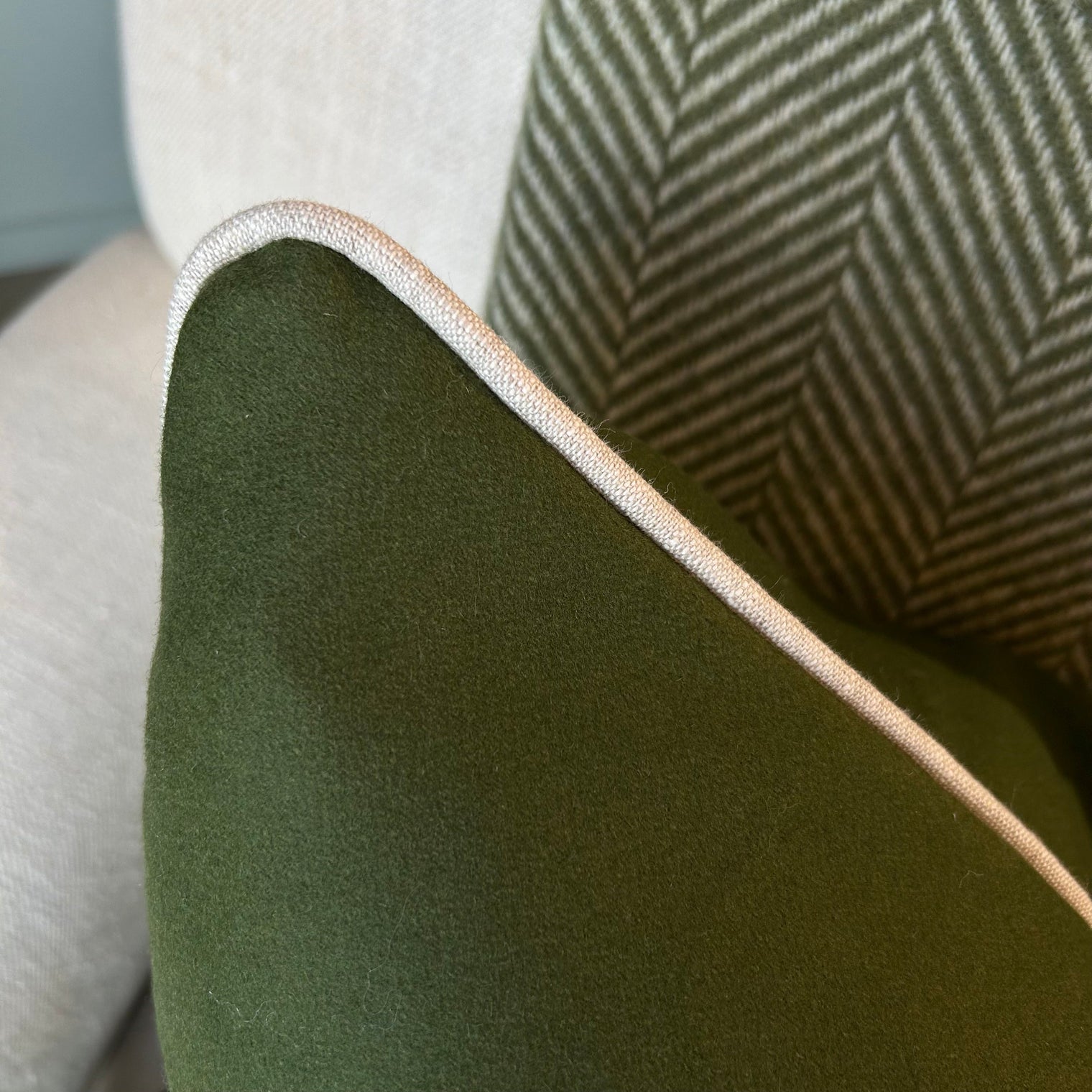 Green Wool Felt Cushion Not specified