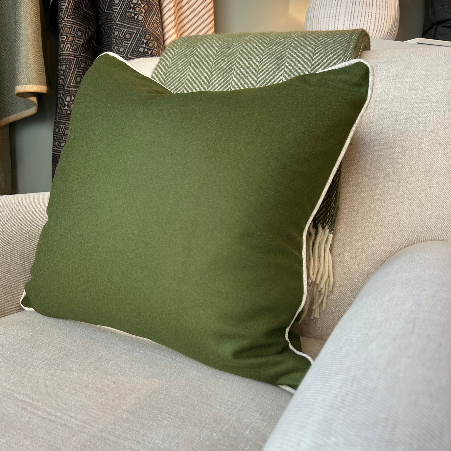 Green Wool Felt Cushion Not specified