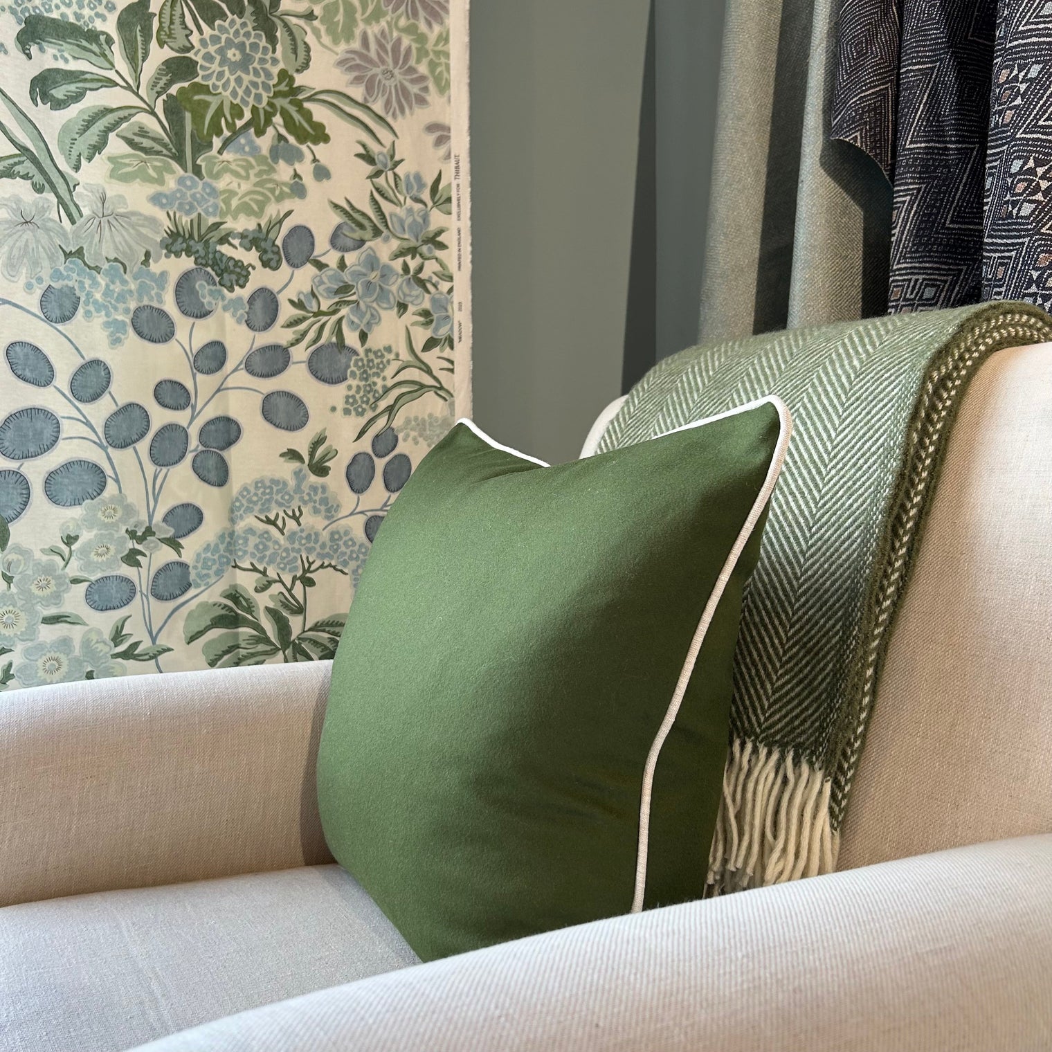 Green Wool Felt Cushion Not specified