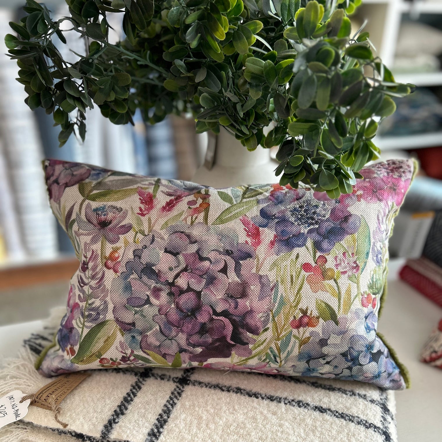 Voyage Hydrangea Cushion - 35x50cm FABRIC HOUSE