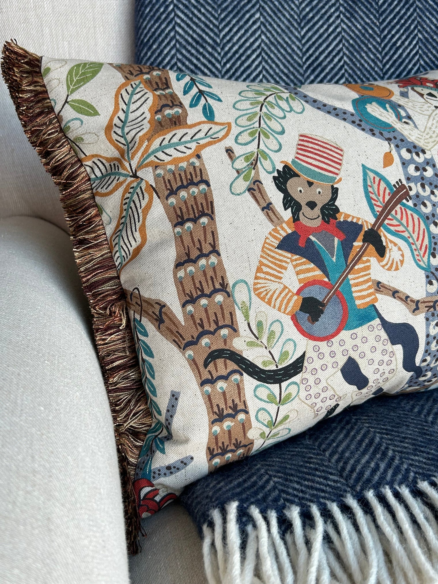 Monkey Orchestra Cushion FABRIC HOUSE