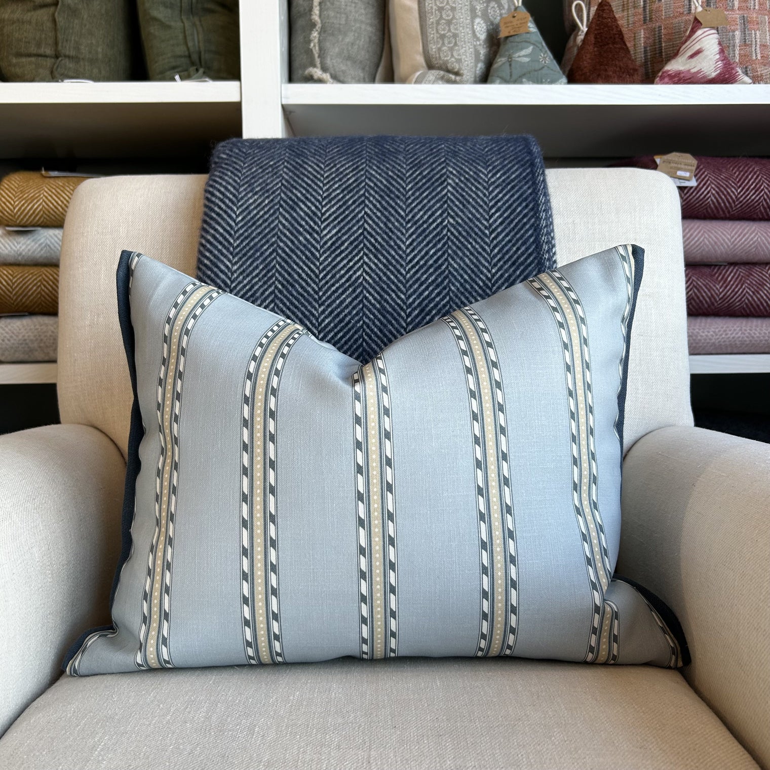 Holland Park Stripe Cushion FABRIC HOUSE