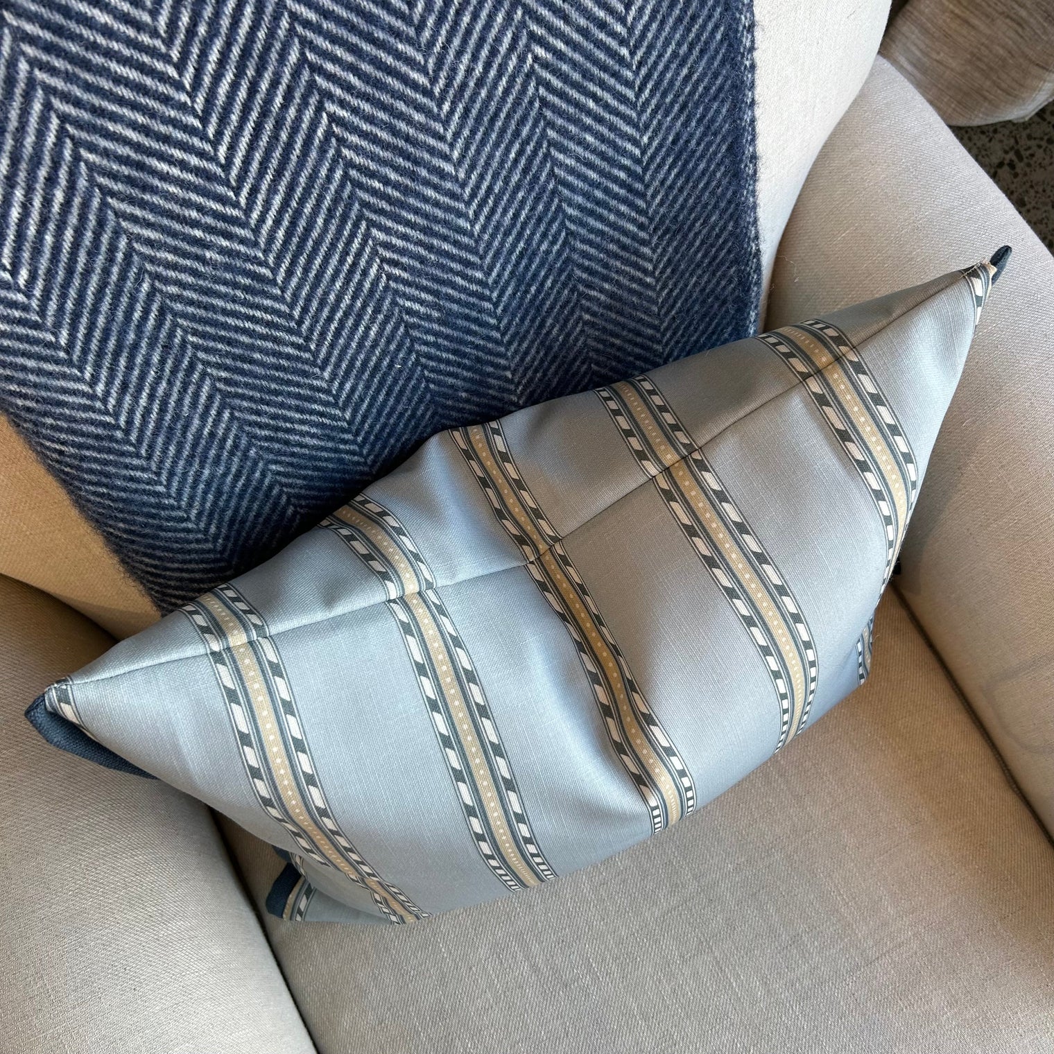 Holland Park Stripe Cushion FABRIC HOUSE