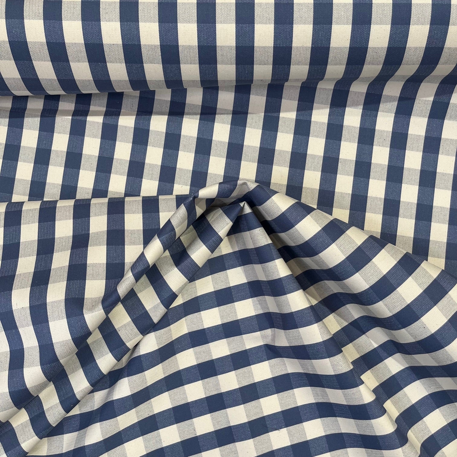 GINGHAM HERRINGBONE BLUE